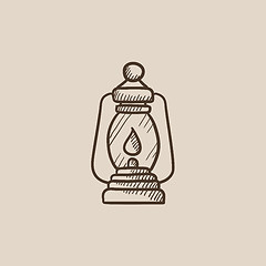 Image showing Camping lantern sketch icon.