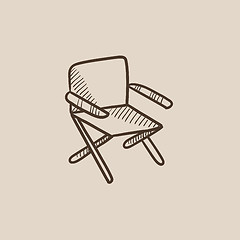 Image showing Folding chair sketch icon.