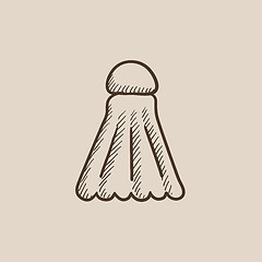 Image showing Shuttlecock sketch icon.