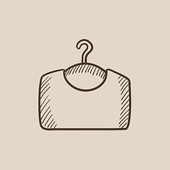 Image showing Sweater on hanger sketch icon.