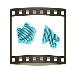 Image showing Set of Link selection computer mouse cursor on white background. The film strip