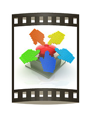 Image showing Emergency Button 3d icon. The film strip