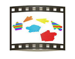 Image showing Set of Link selection computer mouse cursor on white background. The film strip