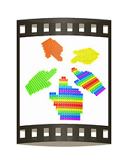 Image showing Set of Link selection computer mouse cursor on white background. The film strip