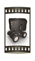 Image showing binoculars and chest. The film strip