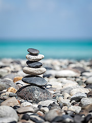 Image showing Zen balanced stones stack