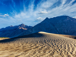 Image showing Sand dunes in mountains