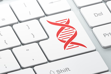 Image showing Science concept: DNA on computer keyboard background