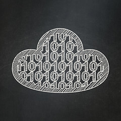 Image showing Cloud technology concept: Cloud With Code on chalkboard background