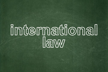 Image showing Political concept: International Law on chalkboard background