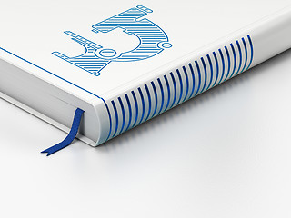 Image showing Science concept: closed book, Microscope on white background