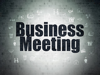 Image showing Business concept: Business Meeting on Digital Data Paper background