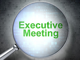 Image showing Finance concept: Executive Meeting with optical glass