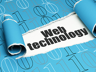 Image showing Web design concept: black text Web Technology under the piece of  torn paper