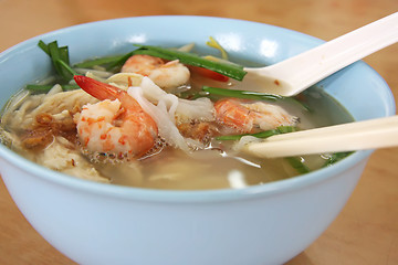 Image showing Chinese prawn noodle soup