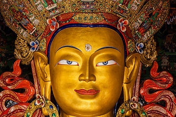 Image showing Maitreya Buddha in Thiksey Gompa