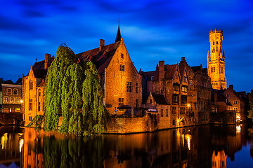 Image showing Famous view of Bruges, Belgium