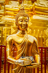 Image showing Gold Buddha statue in Wat Phra That Doi Suthep