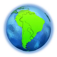 Image showing South America on green Earth