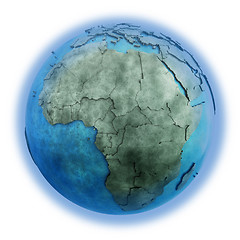 Image showing Africa on marble planet Earth