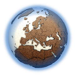 Image showing Europe on light Earth