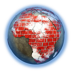 Image showing Africa on brick wall Earth