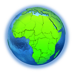 Image showing Africa on green Earth