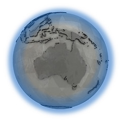 Image showing Australia on metallic planet Earth