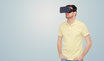 Image showing man in virtual reality headset or 3d glasses