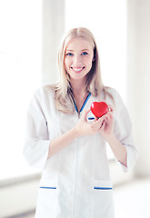 Image showing female doctor with heart