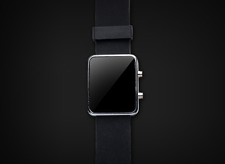 Image showing close up of black smart watch