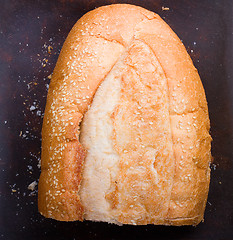 Image showing fresh bread  on wooden