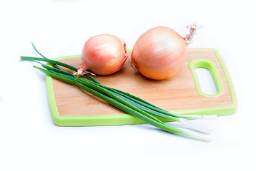 Image showing onions vegetables on  white background