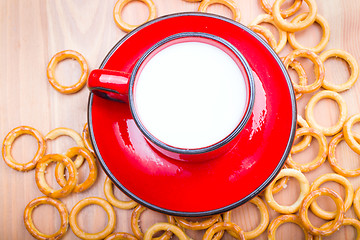 Image showing Cookies and milk