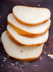 Image showing fresh bread  on wooden