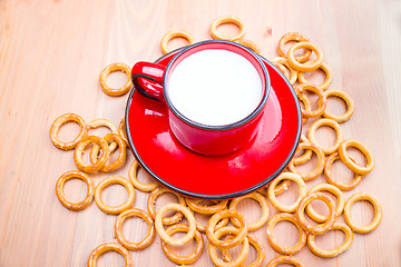 Image showing Cookies and milk