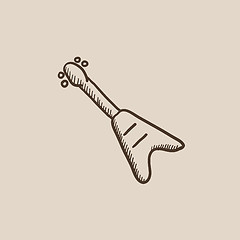 Image showing Electric guitar sketch icon.