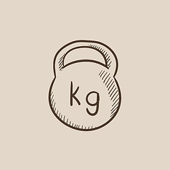 Image showing Kettlebell sketch icon.