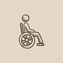 Image showing Disabled person sketch icon.