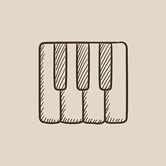 Image showing Piano keys sketch icon.