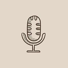 Image showing Retro microphone sketch icon.