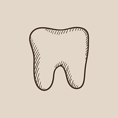 Image showing Tooth sketch icon.