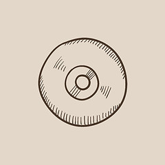 Image showing Reel tape deck player recorder sketch icon.