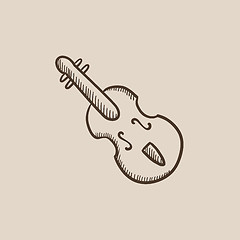 Image showing Cello sketch icon.