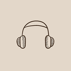 Image showing Headphone sketch icon.