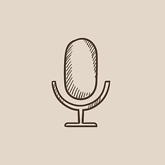 Image showing Retro microphone sketch icon.