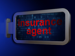 Image showing Insurance concept: Insurance Agent on billboard background