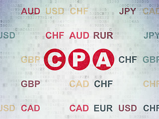 Image showing Finance concept: CPA on Digital Data Paper background