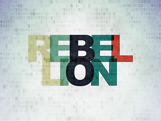 Image showing Political concept: Rebellion on Digital Data Paper background