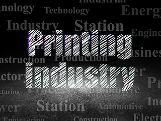 Image showing Manufacuring concept: Printing Industry in grunge dark room